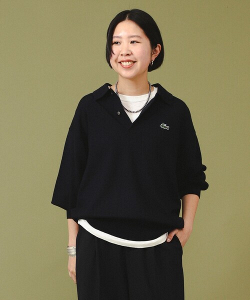 「LACOSTE」 長袖シャツ 36 ネイビー レディース LA021EM09097_fw_thumbM.jpg