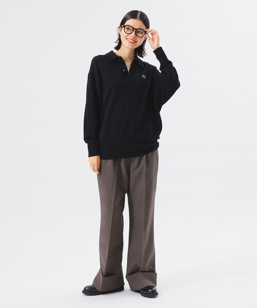 LACOSTE（ラコステ）の「【ビームスの百名品】【別注】LACOSTE / ニット ポロシャツ（ニット/セーター・レディース・ブラック/ネイビー/ワインレッド/ブラウン・36/38）」の7枚目の写真