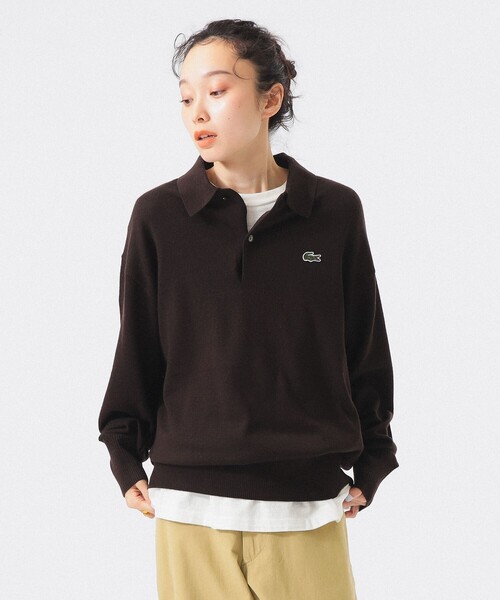 LACOSTE（ラコステ）の「【ビームスの百名品】【別注】LACOSTE / ニット ポロシャツ（ニット/セーター・レディース・ブラック/ネイビー/ワインレッド/ブラウン・36/38）」の16枚目の写真