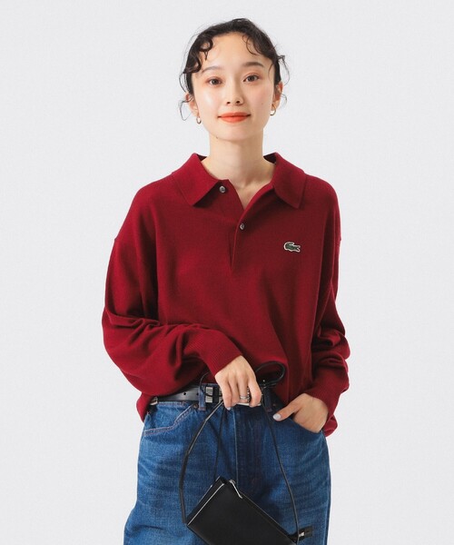 LACOSTE（ラコステ）の「【ビームスの百名品】【別注】LACOSTE / ニット ポロシャツ（ニット/セーター・レディース・ブラック/ネイビー/ワインレッド/ブラウン・36/38）」の21枚目の写真