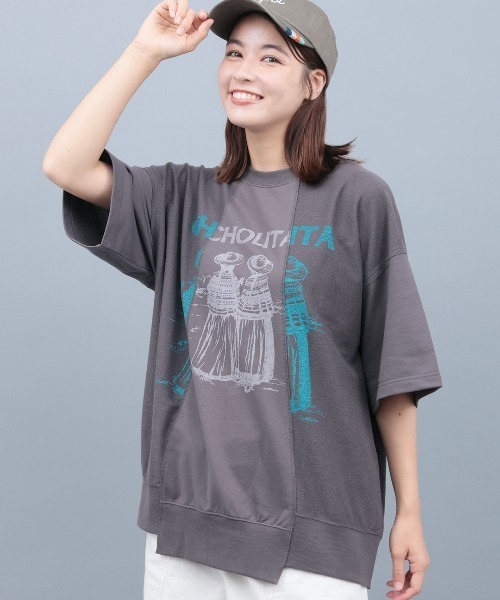 チチカカ（チチカカ）の「チョリータリメイク風裏毛プルオーバー（Tシャツ/カットソー・レディース・オレンジ/チャコールグレー/アイボリー・FREE）」の2枚目の写真