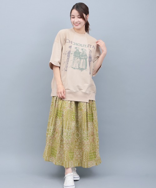 チチカカ（チチカカ）の「チョリータリメイク風裏毛プルオーバー（Tシャツ/カットソー・レディース・オレンジ/チャコールグレー/アイボリー・FREE）」の5枚目の写真