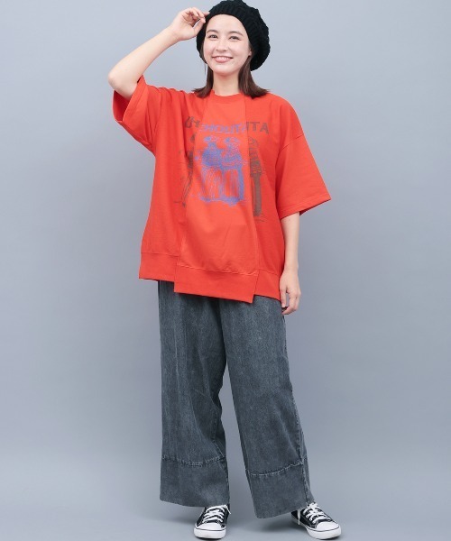 チチカカ（チチカカ）の「チョリータリメイク風裏毛プルオーバー（Tシャツ/カットソー・レディース・オレンジ/チャコールグレー/アイボリー・FREE）」の6枚目の写真