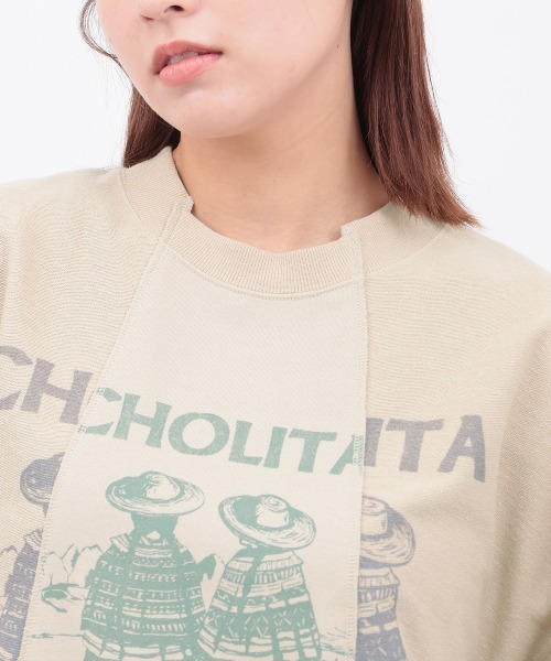 チチカカ（チチカカ）の「チョリータリメイク風裏毛プルオーバー（Tシャツ/カットソー・レディース・オレンジ/チャコールグレー/アイボリー・FREE）」の12枚目の写真