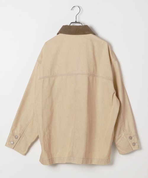 BAYFLOW（ベイフロー）の「[オーバーシルエット]カバーオール（デニムジャケット・レディース・ベージュ/インディゴブルー・SMALL/MEDIUM）」の14枚目の写真