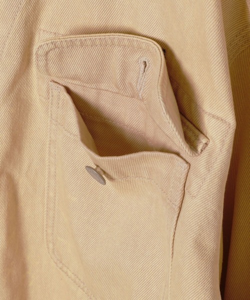 BAYFLOW（ベイフロー）の「[オーバーシルエット]カバーオール（デニムジャケット・レディース・ベージュ/インディゴブルー・SMALL/MEDIUM）」の20枚目の写真