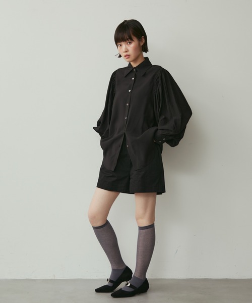 ボリュームスリーブギャザーシャツ（シャツ/ブラウス）｜full