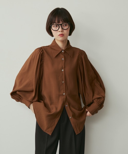 ボリュームスリーブギャザーシャツ（シャツ/ブラウス）｜full
