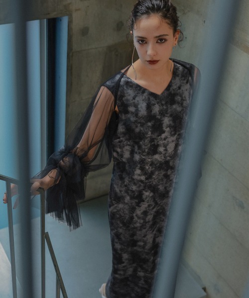 Callarus(カラルス)の「チュールボレロジャガードワンピースアンサンブルドレス〔Callarus〕(ドレス・レディース・ブラック系/グレー系/グリーン系・LL/L/M)」の2枚目の写真