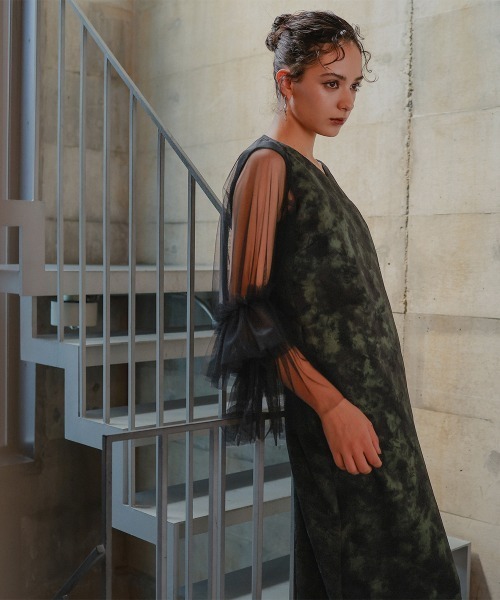 Callarus(カラルス)の「チュールボレロジャガードワンピースアンサンブルドレス〔Callarus〕(ドレス・レディース・ブラック系/グレー系/グリーン系・LL/L/M)」の10枚目の写真