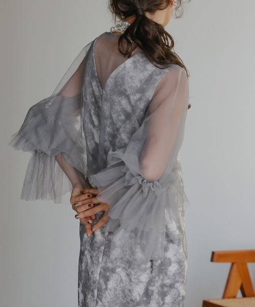 Callarus(カラルス)の「チュールボレロジャガードワンピースアンサンブルドレス〔Callarus〕(ドレス・レディース・ブラック系/グレー系/グリーン系・LL/L/M)」の21枚目の写真