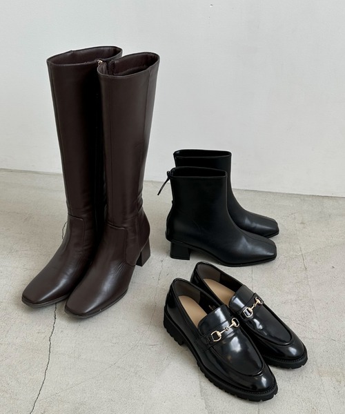 Doux archives（ドゥアルシーヴ）の「プレーンロングブーツ（ブーツ・レディース・ブラウン/ブラック・23.5/24.5）」の9枚目の写真