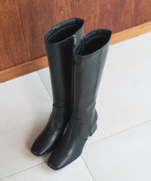Doux archives（ドゥアルシーヴ）の「プレーンロングブーツ（ブーツ・レディース・ブラウン/ブラック・23.5/24.5）」の3枚目の写真