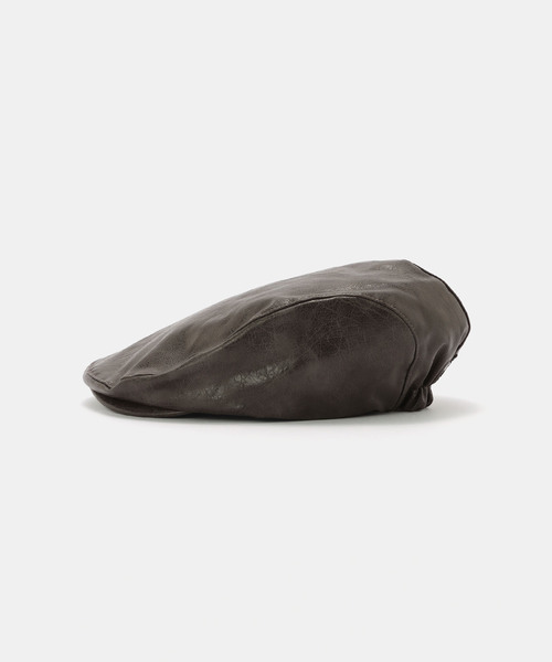 AWESOME NEEDS(オーサムニーズ)の「【AWESOME NEEDS / オーサムニーズ】 CLASSIC HUNTING CAP_LEATHER(ハンチング/ベレー帽・レディース・ブラウン/ブラック・FREE)」の4枚目の写真