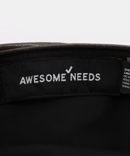 AWESOME NEEDS(オーサムニーズ)の「【AWESOME NEEDS / オーサムニーズ】 CLASSIC HUNTING CAP_LEATHER(ハンチング/ベレー帽・レディース・ブラウン/ブラック・FREE)」の9枚目の写真