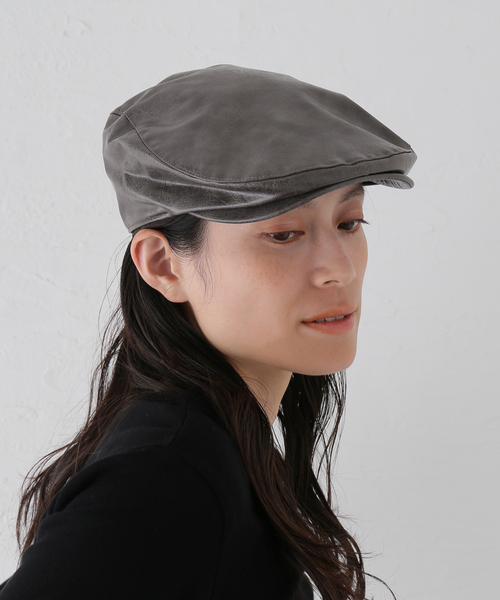 AWESOME NEEDS(オーサムニーズ)の「【AWESOME NEEDS / オーサムニーズ】 CLASSIC HUNTING CAP_LEATHER(ハンチング/ベレー帽・レディース・ブラウン/ブラック・FREE)」の14枚目の写真
