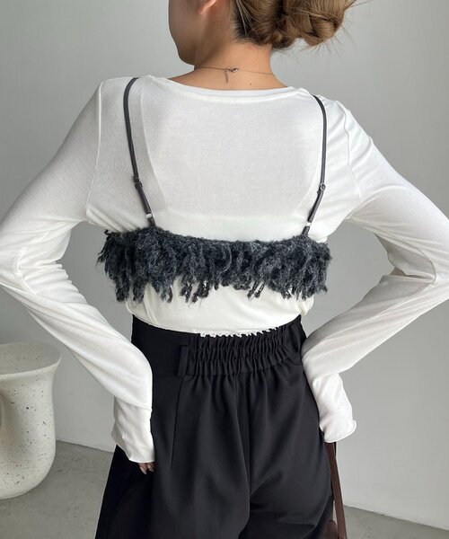 CAPRICIEUX LE'MAGE（カプリシューレマージュ）の「【セットアイテム】インナーSETウーリービスチェ（Tシャツ/カットソー・レディース・ベージュ/グレー・FREE）」の9枚目の写真