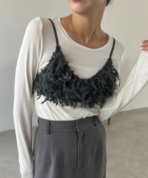 CAPRICIEUX LE'MAGE（カプリシューレマージュ）の「【セットアイテム】インナーSETウーリービスチェ（Tシャツ/カットソー・レディース・ベージュ/グレー・FREE）」の13枚目の写真