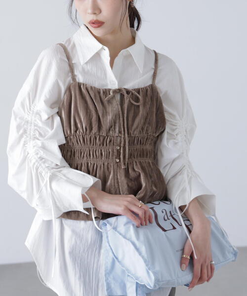 FREE'S MART（フリーズマート）の「◆クラッシュベロアシャーリングビスチェ（その他トップス・レディース・ベージュ/ブラック・FREE）」の15枚目の写真