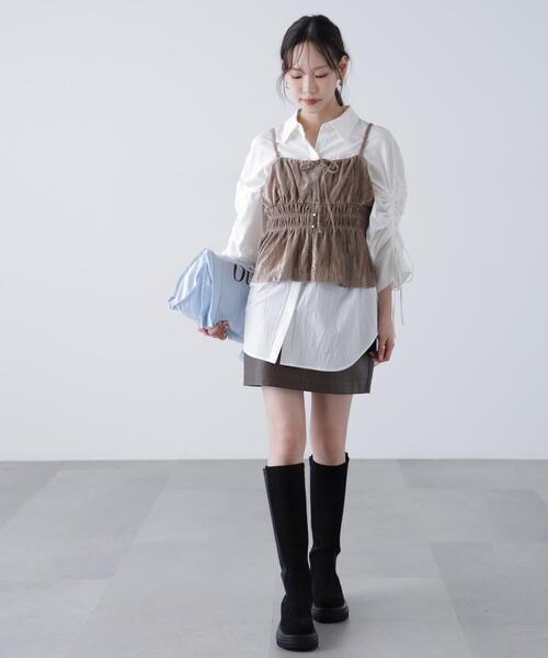 FREE'S MART（フリーズマート）の「◆クラッシュベロアシャーリングビスチェ（その他トップス・レディース・ベージュ/ブラック・FREE）」の17枚目の写真