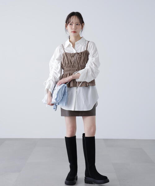 FREE'S MART（フリーズマート）の「◆クラッシュベロアシャーリングビスチェ（その他トップス・レディース・ベージュ/ブラック・FREE）」の19枚目の写真