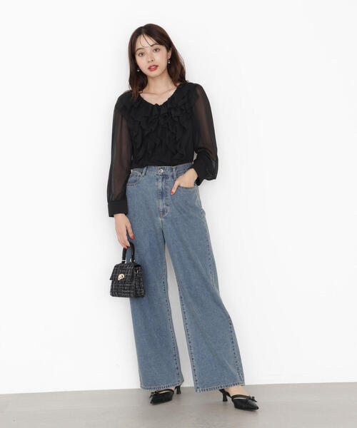 PROPORTION BODY DRESSING(プロポーションボディドレッシング)の「<ウォッシャブル>フロントフリルブラウス / 1215210910(シャツ/ブラウス・レディース・ブラック/ピンク/ホワイト系その他・FREE)」の6枚目の写真