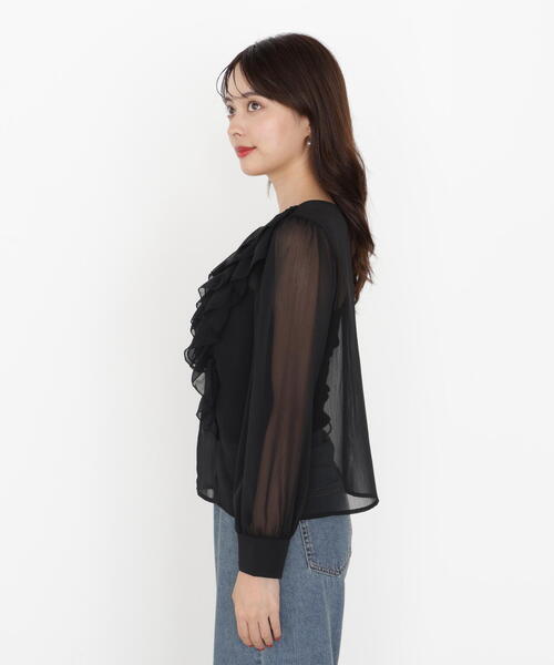 PROPORTION BODY DRESSING(プロポーションボディドレッシング)の「<ウォッシャブル>フロントフリルブラウス / 1215210910(シャツ/ブラウス・レディース・ブラック/ピンク/ホワイト系その他・FREE)」の8枚目の写真