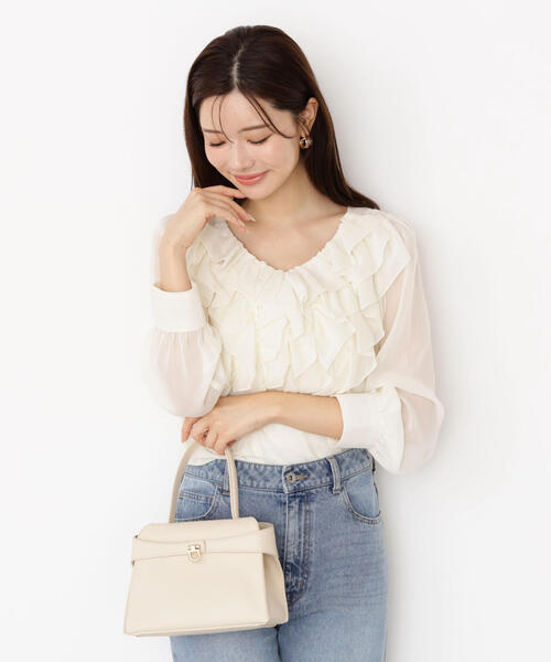 PROPORTION BODY DRESSING(プロポーションボディドレッシング)の「<ウォッシャブル>フロントフリルブラウス / 1215210910(シャツ/ブラウス・レディース・ブラック/ピンク/ホワイト系その他・FREE)」の14枚目の写真