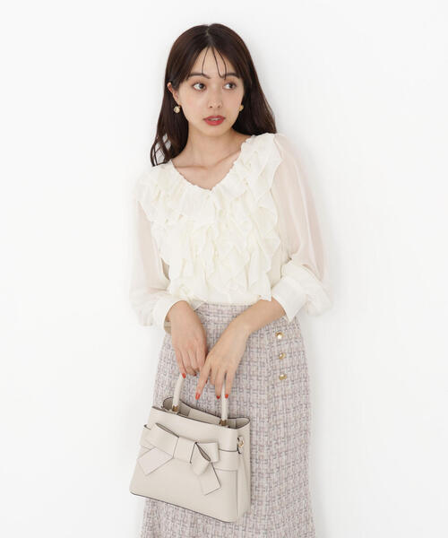 PROPORTION BODY DRESSING(プロポーションボディドレッシング)の「<ウォッシャブル>フロントフリルブラウス / 1215210910(シャツ/ブラウス・レディース・ブラック/ピンク/ホワイト系その他・FREE)」の18枚目の写真