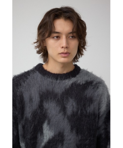 AZUL by moussy（アズールバイマウジー）の「起毛総柄ニット（ニット/セーター・メンズ・ブラック系その他/ブラウン系その他/ブルー系その他3・MEDIUM/LARGE）」の6枚目の写真