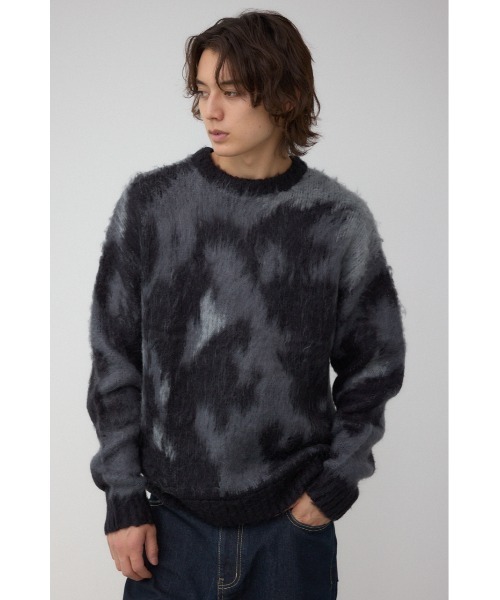 AZUL by moussy（アズールバイマウジー）の「起毛総柄ニット（ニット/セーター・メンズ・ブラック系その他/ブラウン系その他/ブルー系その他3・MEDIUM/LARGE）」の7枚目の写真