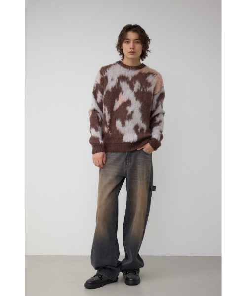 AZUL by moussy（アズールバイマウジー）の「起毛総柄ニット（ニット/セーター・メンズ・ブラック系その他/ブラウン系その他/ブルー系その他3・MEDIUM/LARGE）」の18枚目の写真