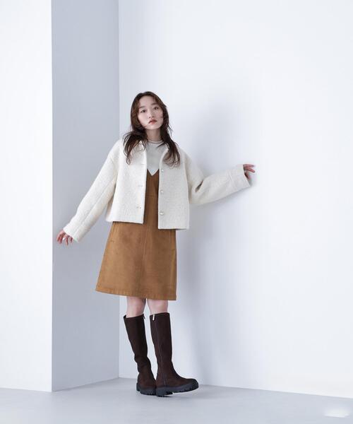 NATURAL BEAUTY BASIC（ナチュラルビューティーベーシック）の「◇ステンカラーショートブルゾン（ブルゾン・レディース・ブラック/ベージュ/オフホワイト・SMALL/MEDIUM）」の6枚目の写真