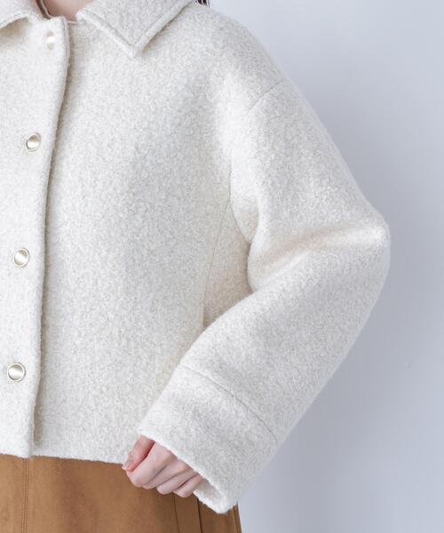 NATURAL BEAUTY BASIC（ナチュラルビューティーベーシック）の「◇ステンカラーショートブルゾン（ブルゾン・レディース・ブラック/ベージュ/オフホワイト・SMALL/MEDIUM）」の11枚目の写真