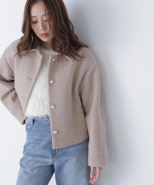 NATURAL BEAUTY BASIC（ナチュラルビューティーベーシック）の「◇ステンカラーショートブルゾン（ブルゾン・レディース・ブラック/ベージュ/オフホワイト・SMALL/MEDIUM）」の18枚目の写真