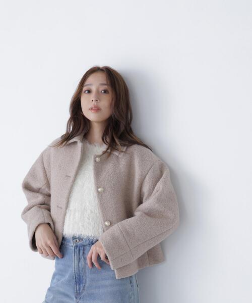 NATURAL BEAUTY BASIC（ナチュラルビューティーベーシック）の「◇ステンカラーショートブルゾン（ブルゾン・レディース・ブラック/ベージュ/オフホワイト・SMALL/MEDIUM）」の20枚目の写真