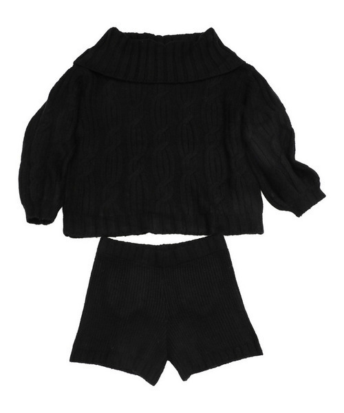 SPIRALGIRL（スパイラルガール）の「オフショルニット×ショートパンツ（ニット/セーター・レディース・グレー/ブラック/ベージュ・FREE）」の7枚目の写真