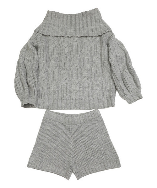 SPIRALGIRL（スパイラルガール）の「オフショルニット×ショートパンツ（ニット/セーター・レディース・グレー/ブラック/ベージュ・FREE）」の19枚目の写真