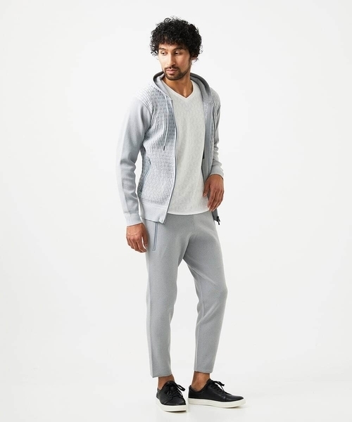 MICHEL KLEIN HOMME (ミッシェルクランオム)の「【セットアップ】ニットジョガーパンツ(デニムパンツ・メンズ・ブラック/ライトグレー/ブラウン・MEDIUM/LARGE/X-LARGE)」の4枚目の写真