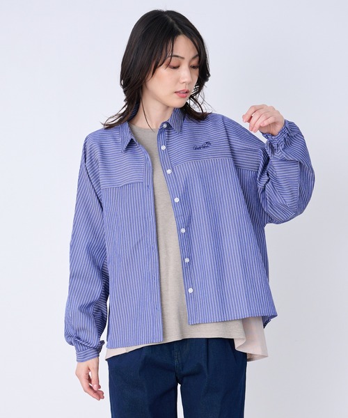 Arnold Palmer（アーノルドパーマー）の「イージーケア ストライプ シャツブラウス（シャツ/ブラウス・レディース・ブラック/ブルー/サックスブルー・L/M/S）」の3枚目の写真