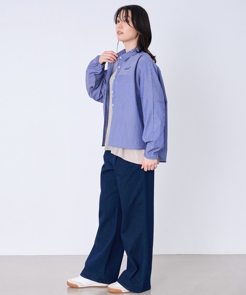 Arnold Palmer（アーノルドパーマー）の「イージーケア ストライプ シャツブラウス（シャツ/ブラウス・レディース・ブラック/ブルー/サックスブルー・L/M/S）」の12枚目の写真