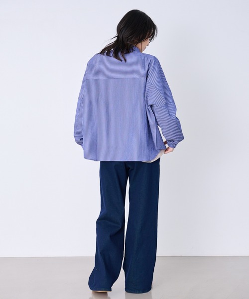 Arnold Palmer（アーノルドパーマー）の「イージーケア ストライプ シャツブラウス（シャツ/ブラウス・レディース・ブラック/ブルー/サックスブルー・L/M/S）」の13枚目の写真