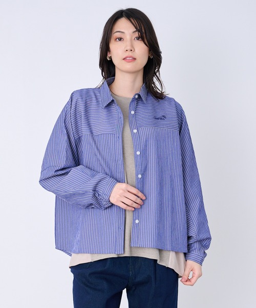 Arnold Palmer（アーノルドパーマー）の「イージーケア ストライプ シャツブラウス（シャツ/ブラウス・レディース・ブラック/ブルー/サックスブルー・L/M/S）」の9枚目の写真