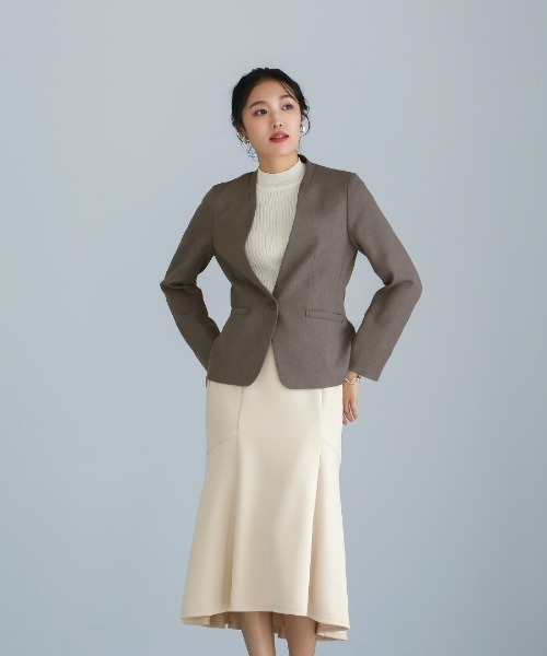 Emilyan（エミリアン）の「無敵のスカート【洗える・UV CUT･ストレッチ・軽量・接触冷感】ハイストレッチダンボールニット・マーメイドスカート（スカート・レディース・ネイビー/ブラック/ライトベージュ・S/L/M）」の7枚目の写真