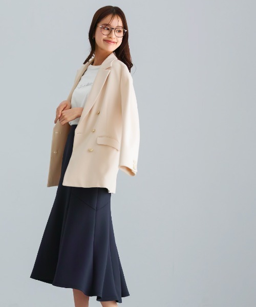 Emilyan（エミリアン）の「無敵のスカート【洗える・UV CUT･ストレッチ・軽量・接触冷感】ハイストレッチダンボールニット・マーメイドスカート（スカート・レディース・ネイビー/ブラック/ライトベージュ・S/L/M）」の13枚目の写真