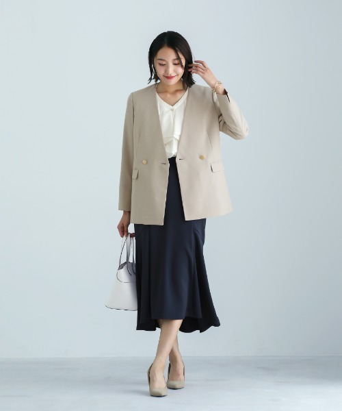 Emilyan（エミリアン）の「無敵のスカート【洗える・UV CUT･ストレッチ・軽量・接触冷感】ハイストレッチダンボールニット・マーメイドスカート（スカート・レディース・ネイビー/ブラック/ライトベージュ・S/L/M）」の15枚目の写真