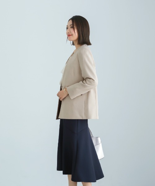 Emilyan（エミリアン）の「無敵のスカート【洗える・UV CUT･ストレッチ・軽量・接触冷感】ハイストレッチダンボールニット・マーメイドスカート（スカート・レディース・ネイビー/ブラック/ライトベージュ・S/L/M）」の16枚目の写真