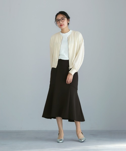 Emilyan（エミリアン）の「無敵のスカート【洗える・UV CUT･ストレッチ・軽量・接触冷感】ハイストレッチダンボールニット・マーメイドスカート（スカート・レディース・ネイビー/ブラック/ライトベージュ・S/L/M）」の19枚目の写真