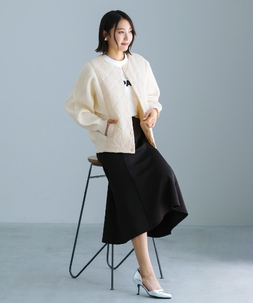 Emilyan（エミリアン）の「無敵のスカート【洗える・UV CUT･ストレッチ・軽量・接触冷感】ハイストレッチダンボールニット・マーメイドスカート（スカート・レディース・ネイビー/ブラック/ライトベージュ・S/L/M）」の22枚目の写真