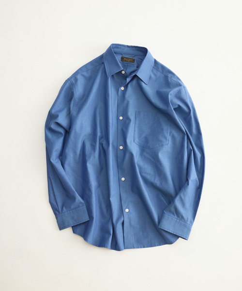 JOURNAL STANDARD relume（ジャーナルスタンダード　レリューム）の「JAMES FABRIC / ジェームスファブリック ウールブレンド シャツ（シャツ/ブラウス・メンズ・オレンジ/グレー/コバルトブルー/カーキ・MEDIUM/LARGE）」の3枚目の写真